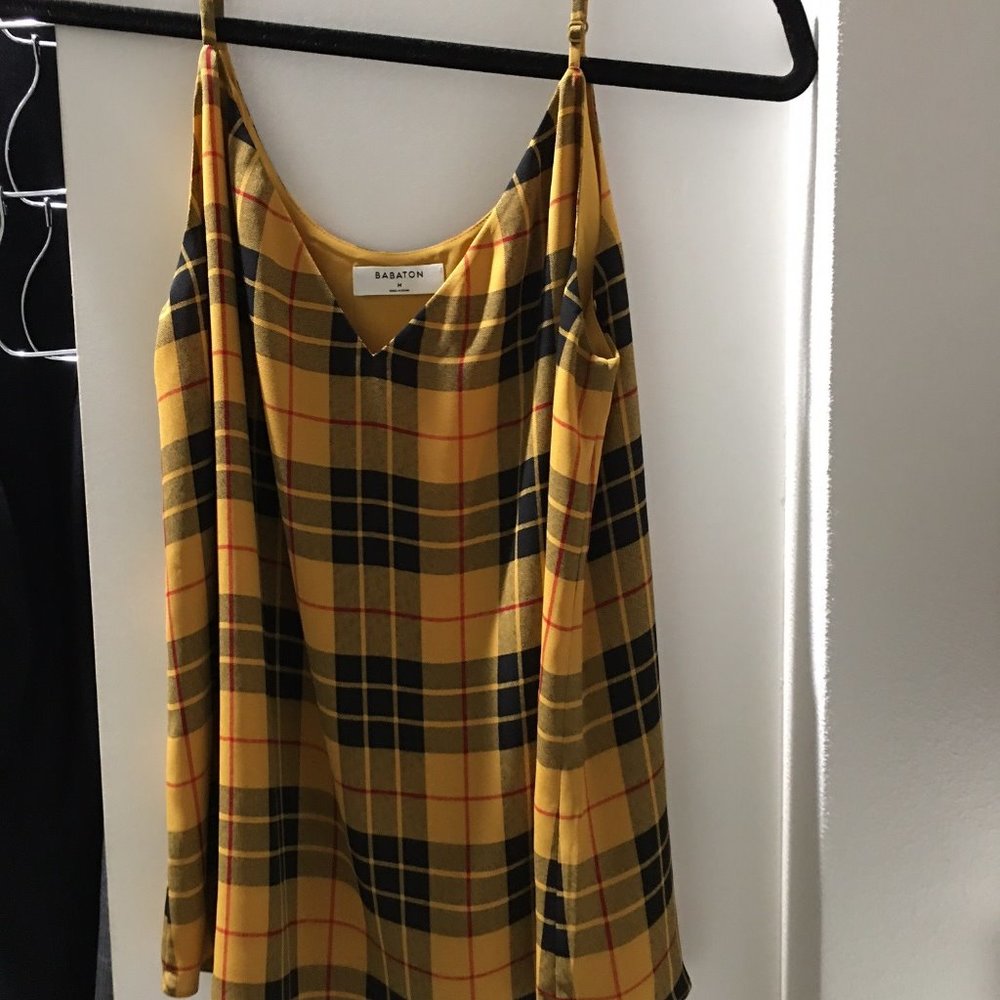Aritzia Plaid Yellow Black Red Camisole